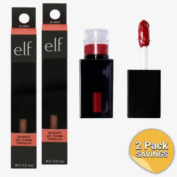 2 Pack - e.l.f. Cosmetics Glossy Lip Stain, Pinkies Up - Picture 1 of 1